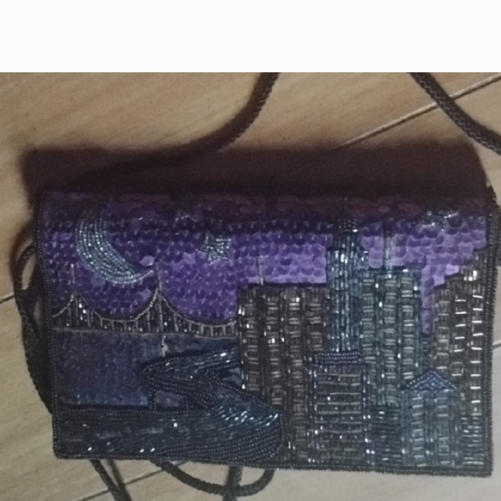 Unique Vintage Crossbody Bag with Mirror Shimmering Sequins#goldengate